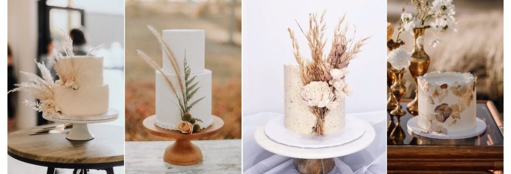 Romantická přírodní svatba: svatební dort