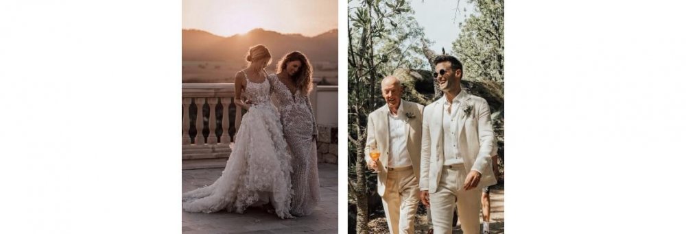 Romantická přírodní svatba: šaty na svatbu pro maminku a oblek pro tatínka